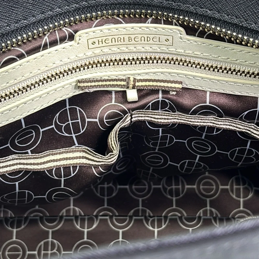 Henri Bendel Black Diaper Bag Tote w Changing Mat Large Travel Baby Bag